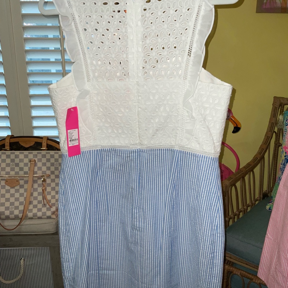 Lilly Pulitzer White and Blue Dress NWOT! - Picture 13 of 16
